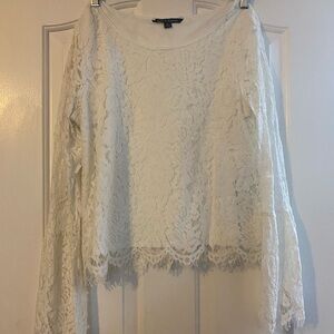Long sleeve lace shirt with bell sleeves